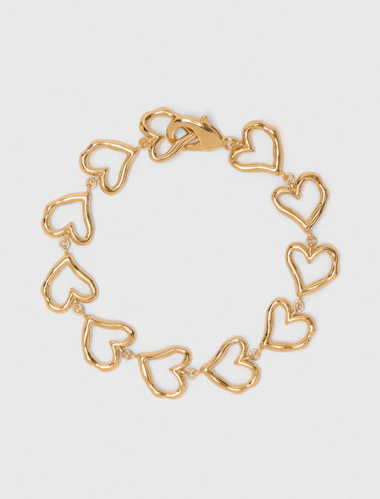 Gold-plated heart bracelet