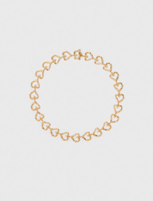 Gold-plated heart necklace