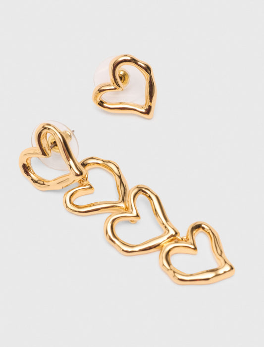 Asymmetric heart earrings
