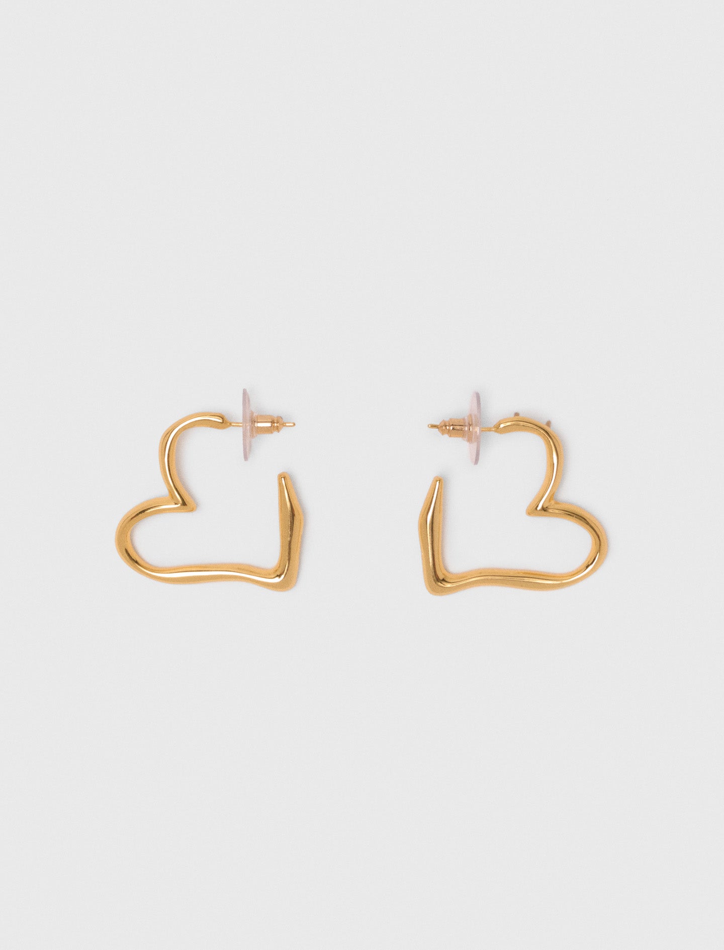 Gold-plated heart hoop earrings