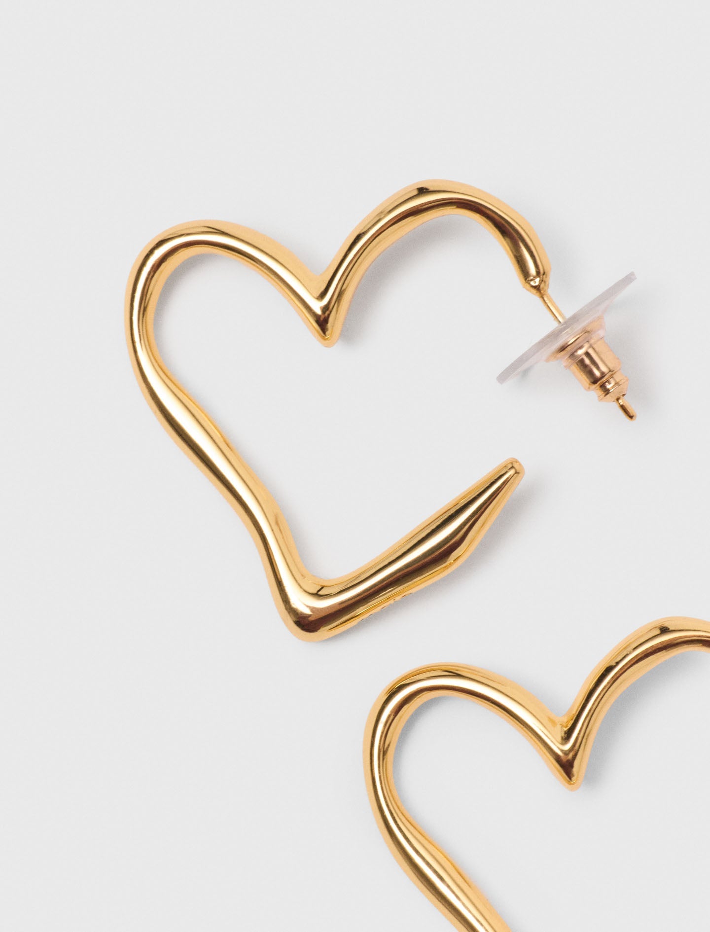Gold-plated heart hoop earrings