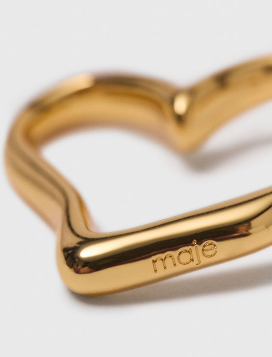 Gold-plated heart hoop earrings