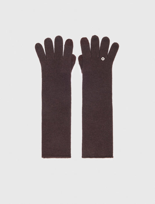 Long wool and cashmere gloves