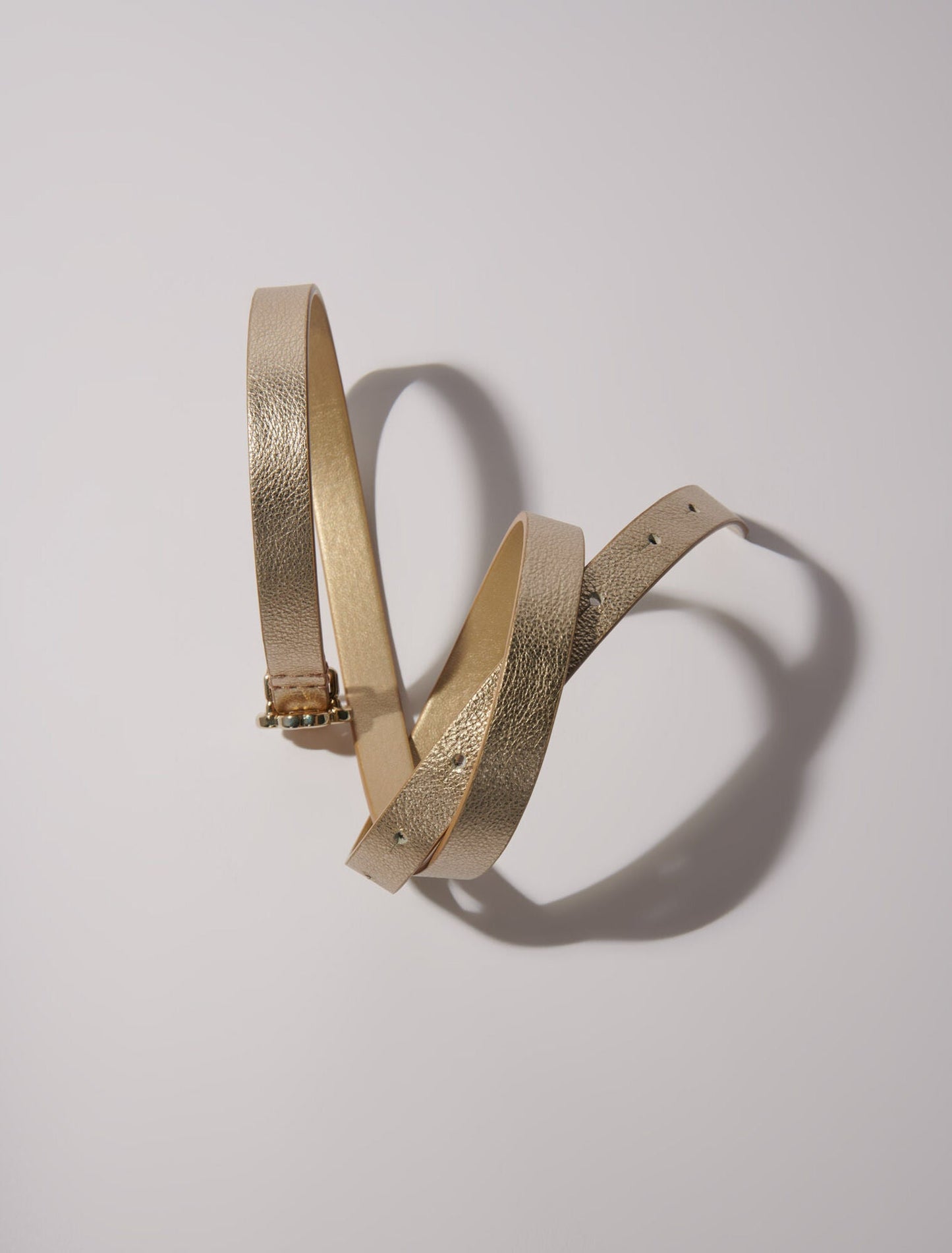 Light Gold  -Slim belt with Clover buckle