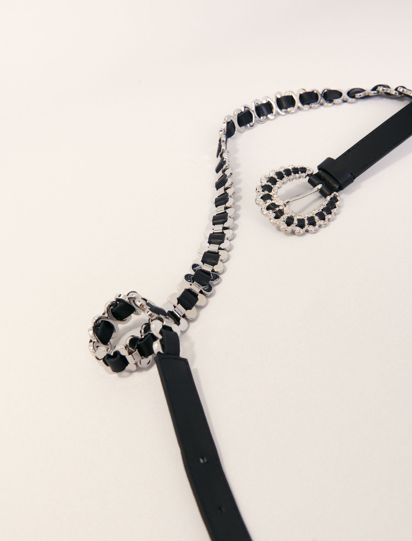 Black-Mixed Jewellery Buckle Chain Belt