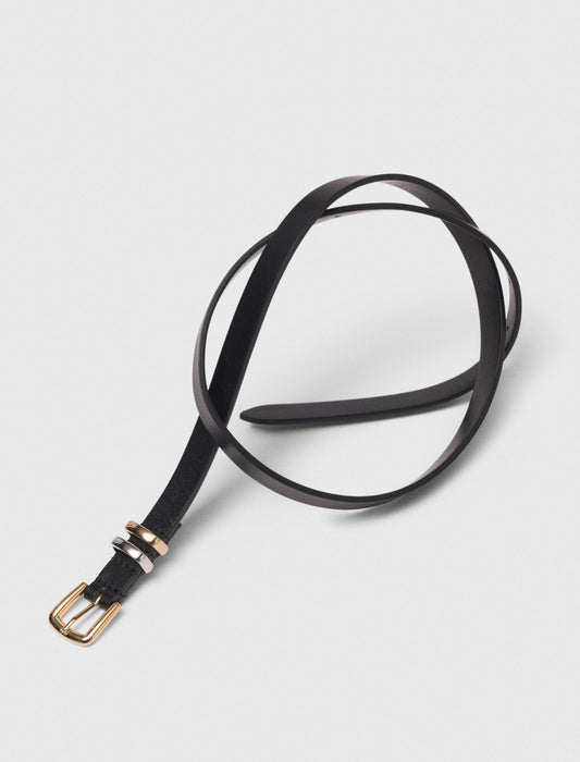 Thin belt with square buckle