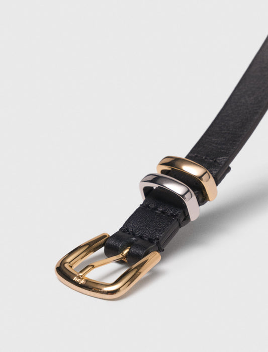 Thin belt with square buckle