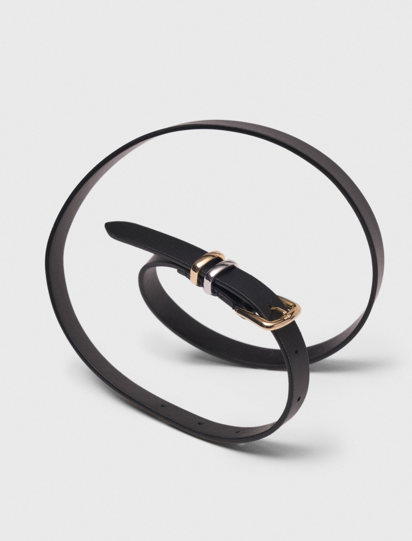 Thin belt with square buckle