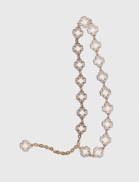 Two-tone Clover chain belt