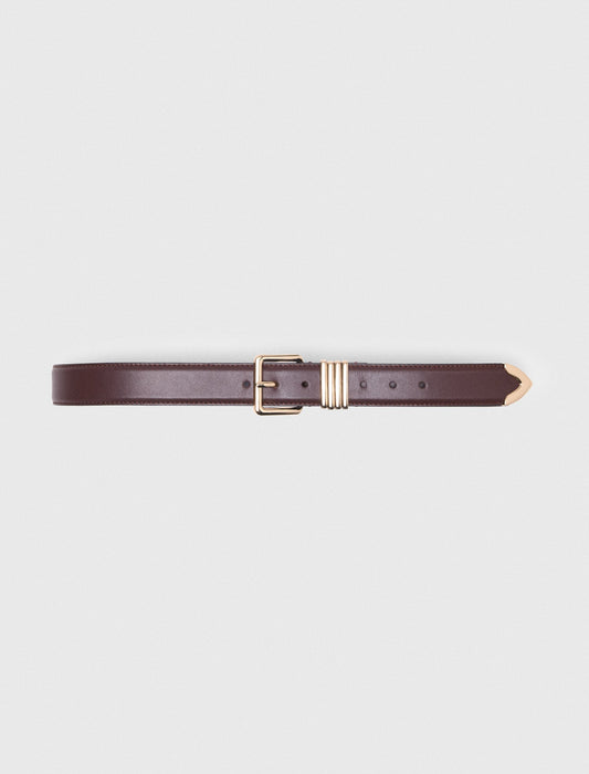 Smooth leather belt