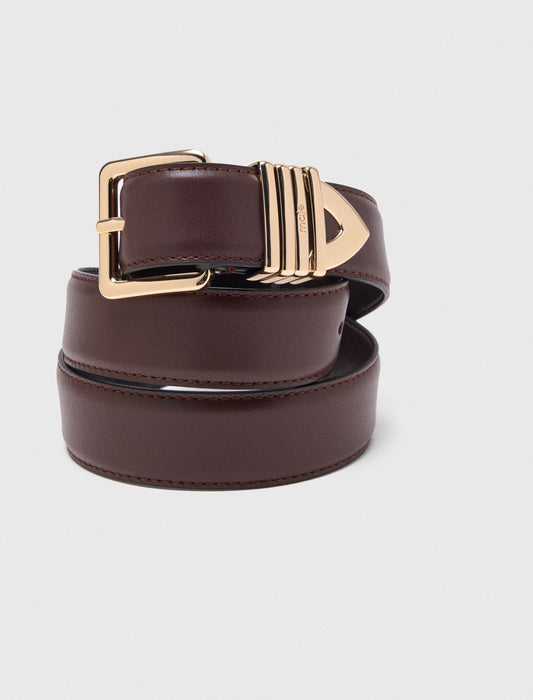 Smooth leather belt