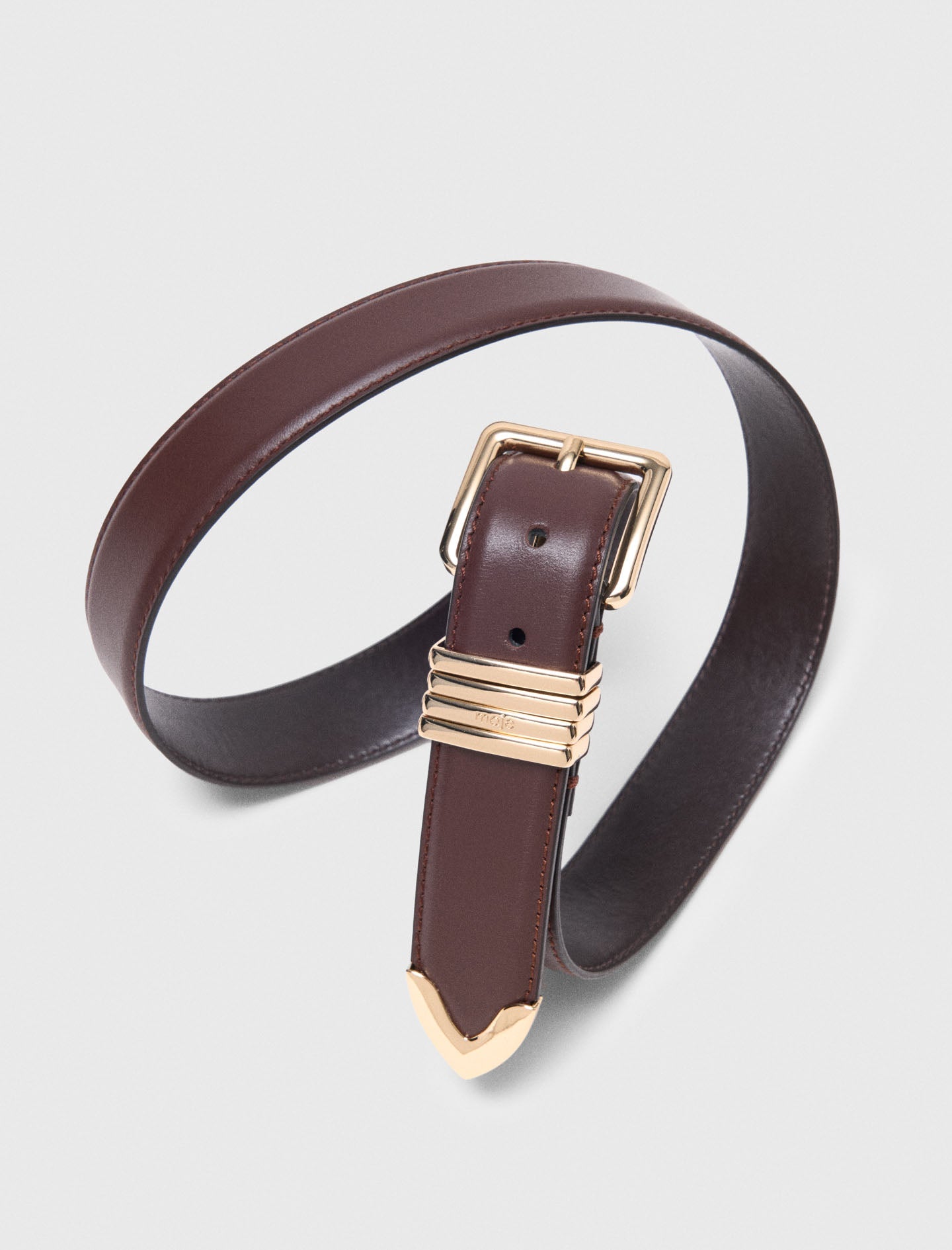 Smooth leather belt