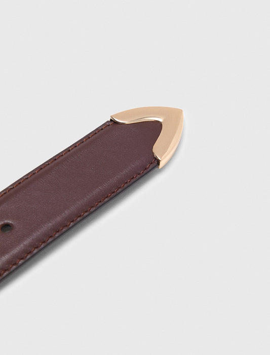 Smooth leather belt