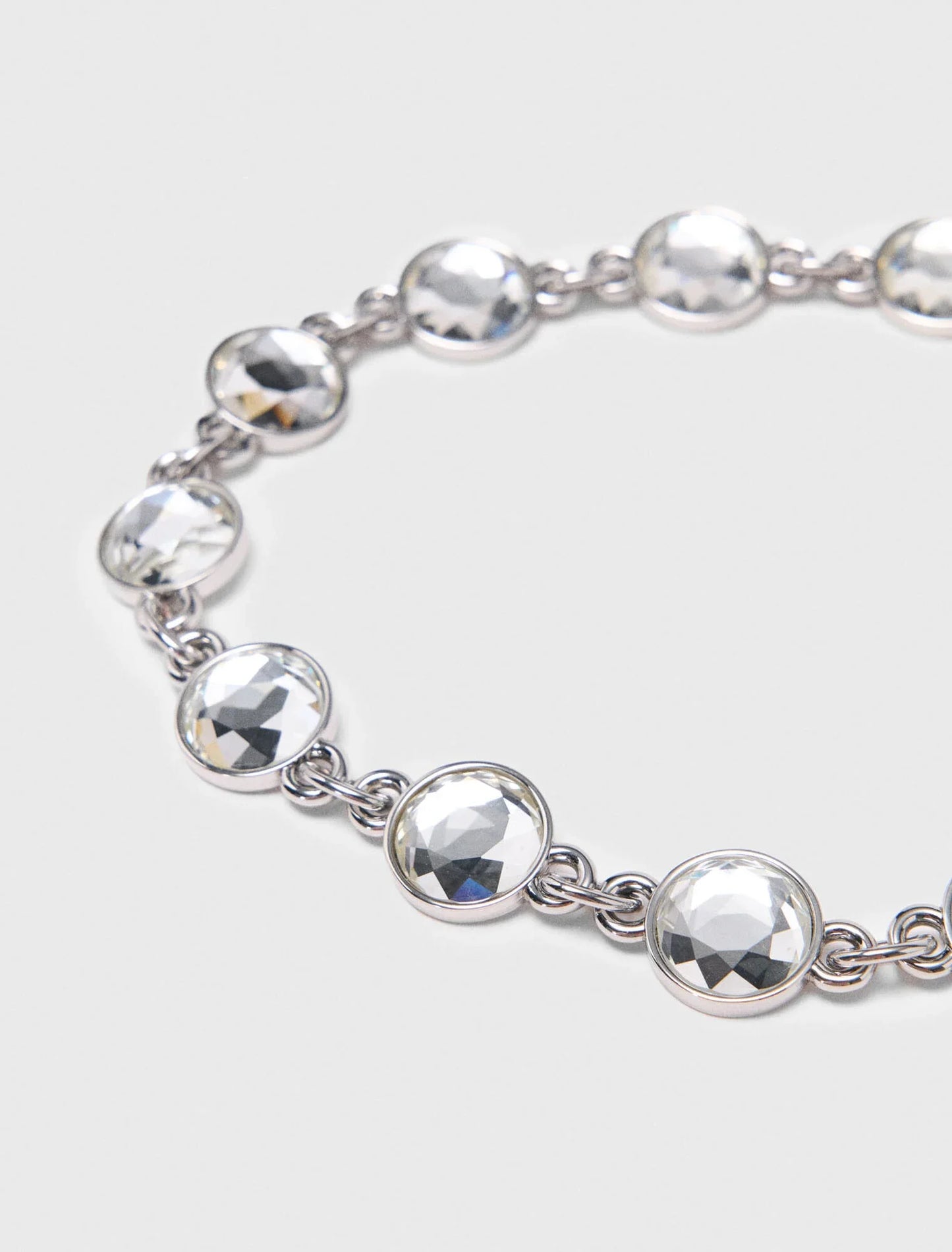 Rhinestone chain belt Silvery