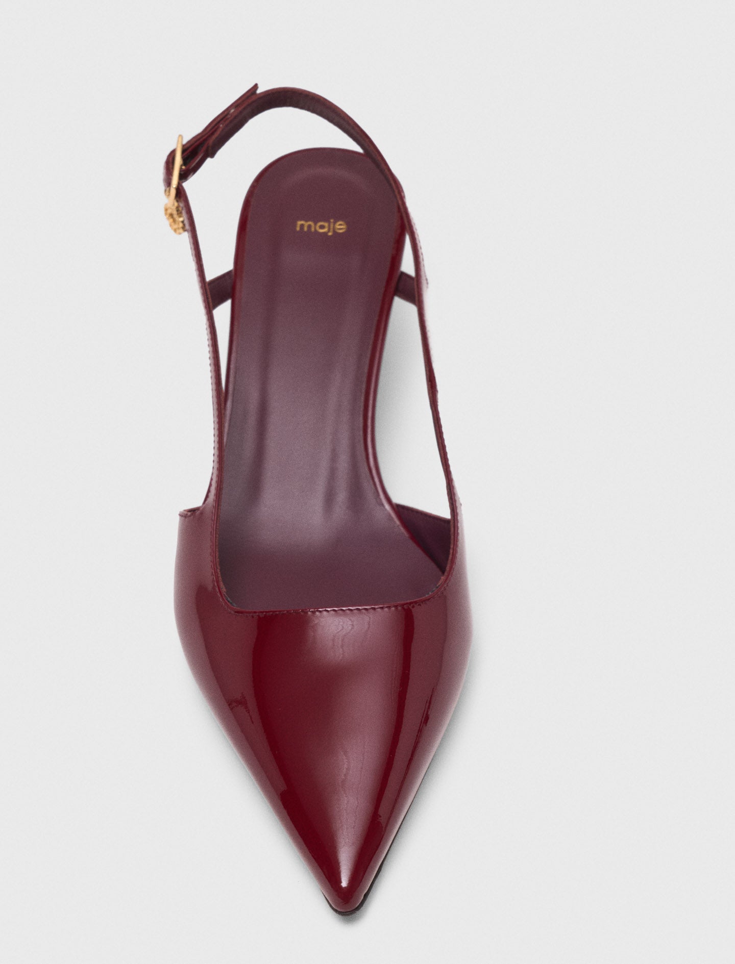 Patent leather slingback pumps Burgundy