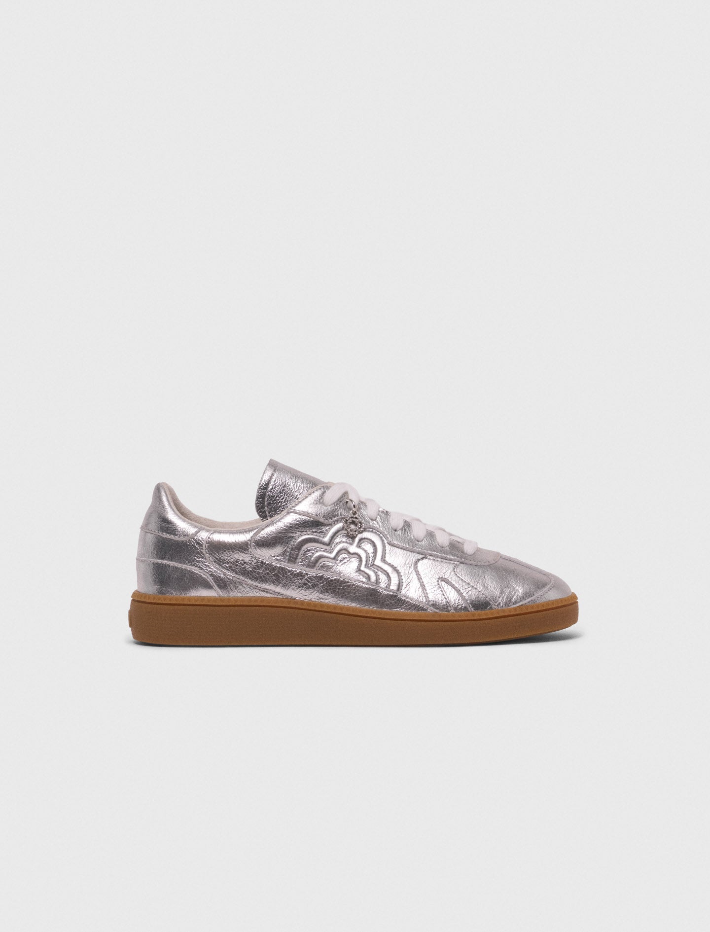 Metallic leather sneakers