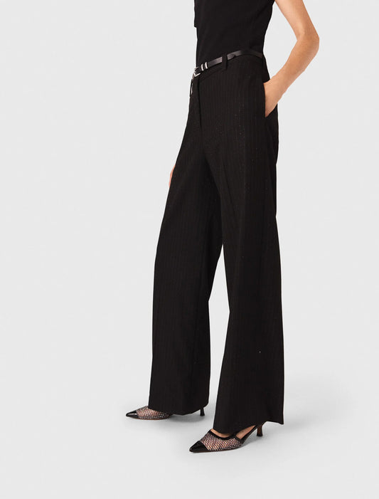 Rhinestone mesh pumps Black