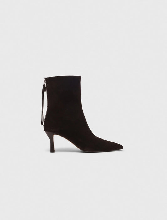Zipped suede ankle boots