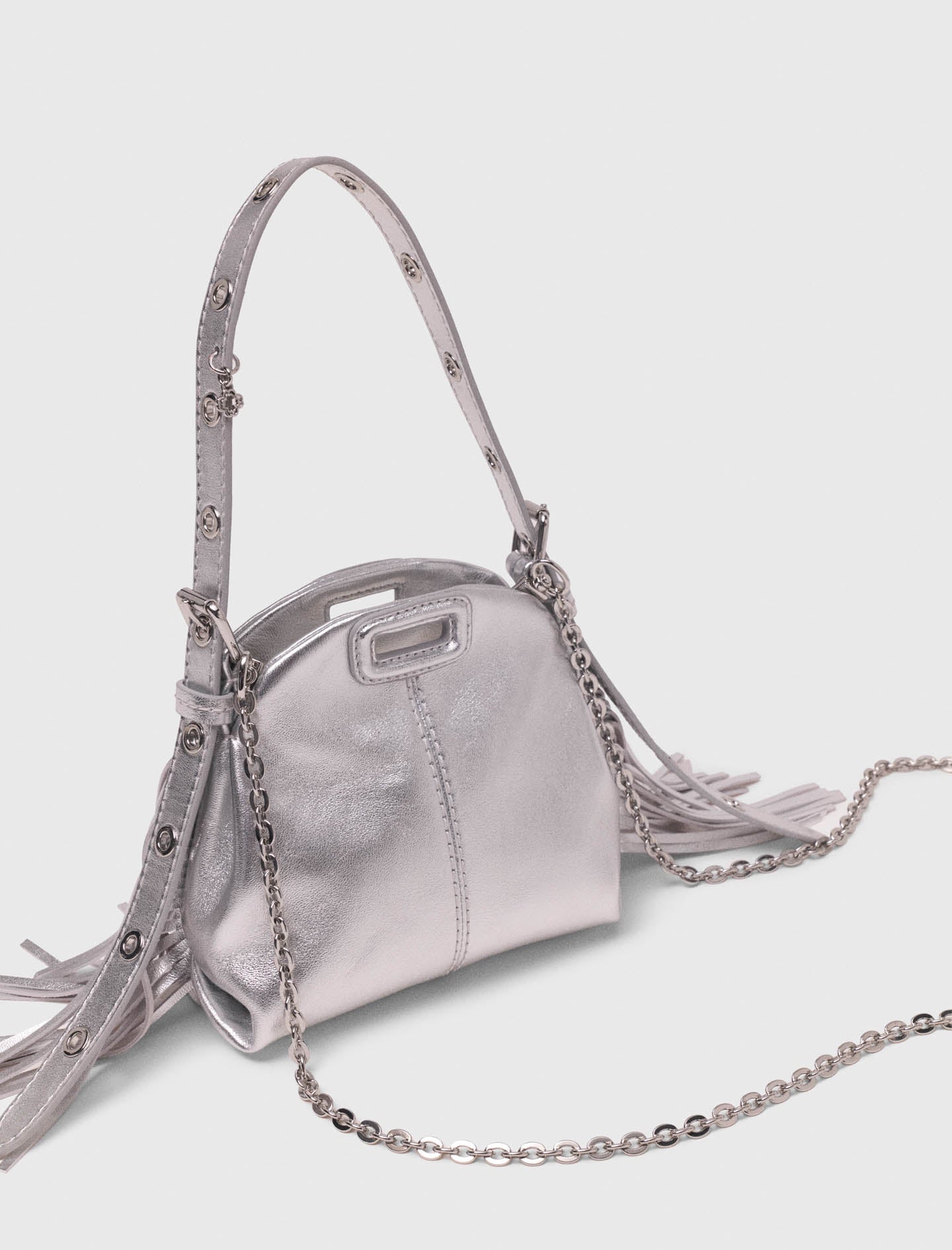 Miss M micro metallic leather bag
