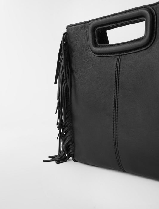 Black  -fringed leather m bag