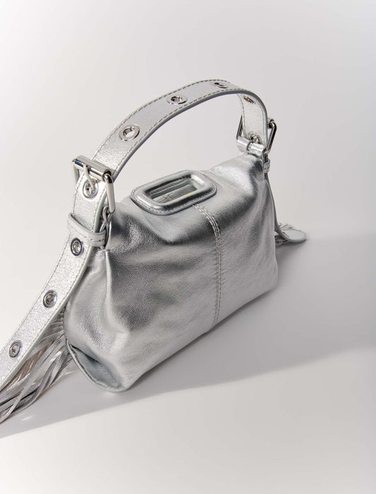 Silver  -metallicleatherminimissmbag
