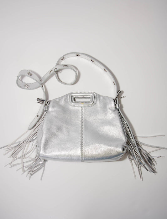 Silver  -metallicleatherminimissmbag