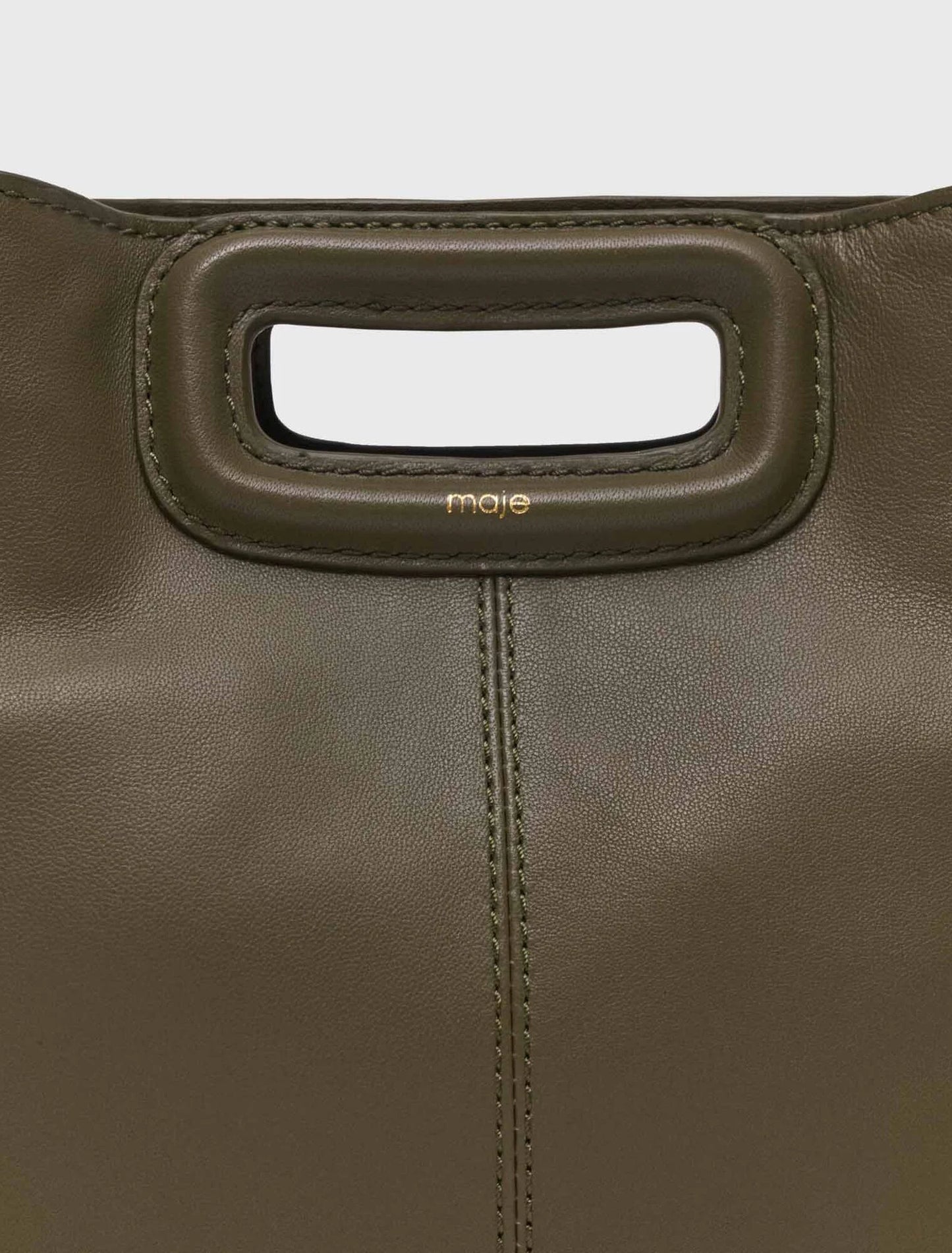 Smooth leather M bag with fringing Khaki