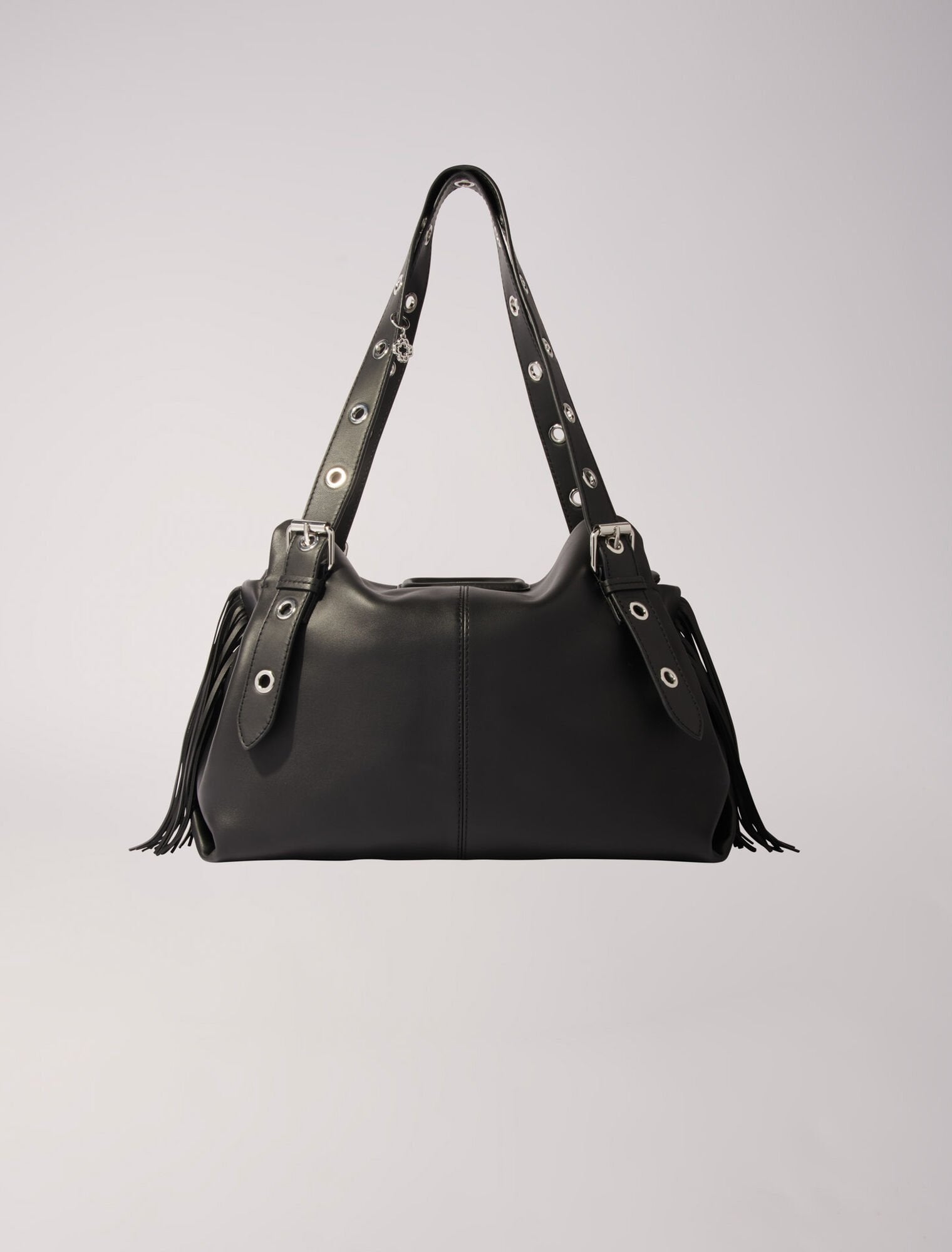 Black featured Plain leather Miss M XL bag
