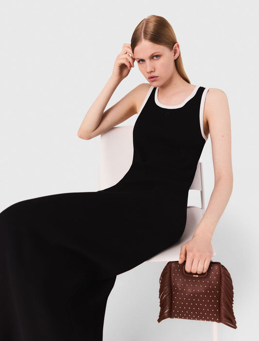 Brown  M mini leather and studs bag