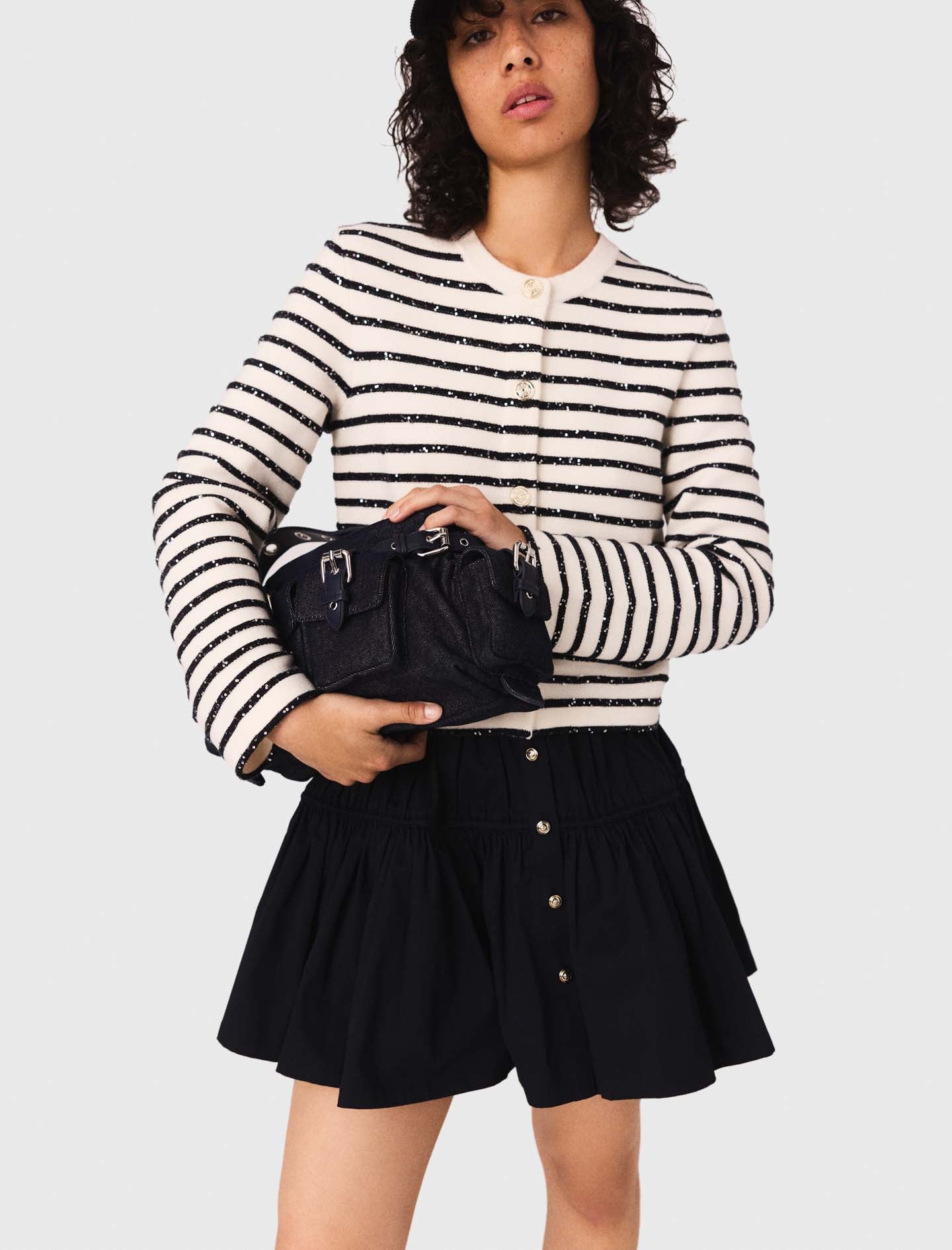 Wool cardigan with snaps