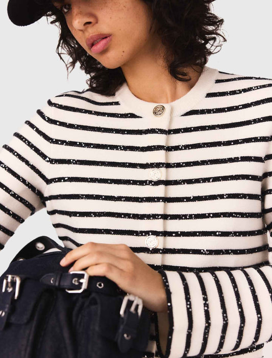 Wool cardigan with snaps