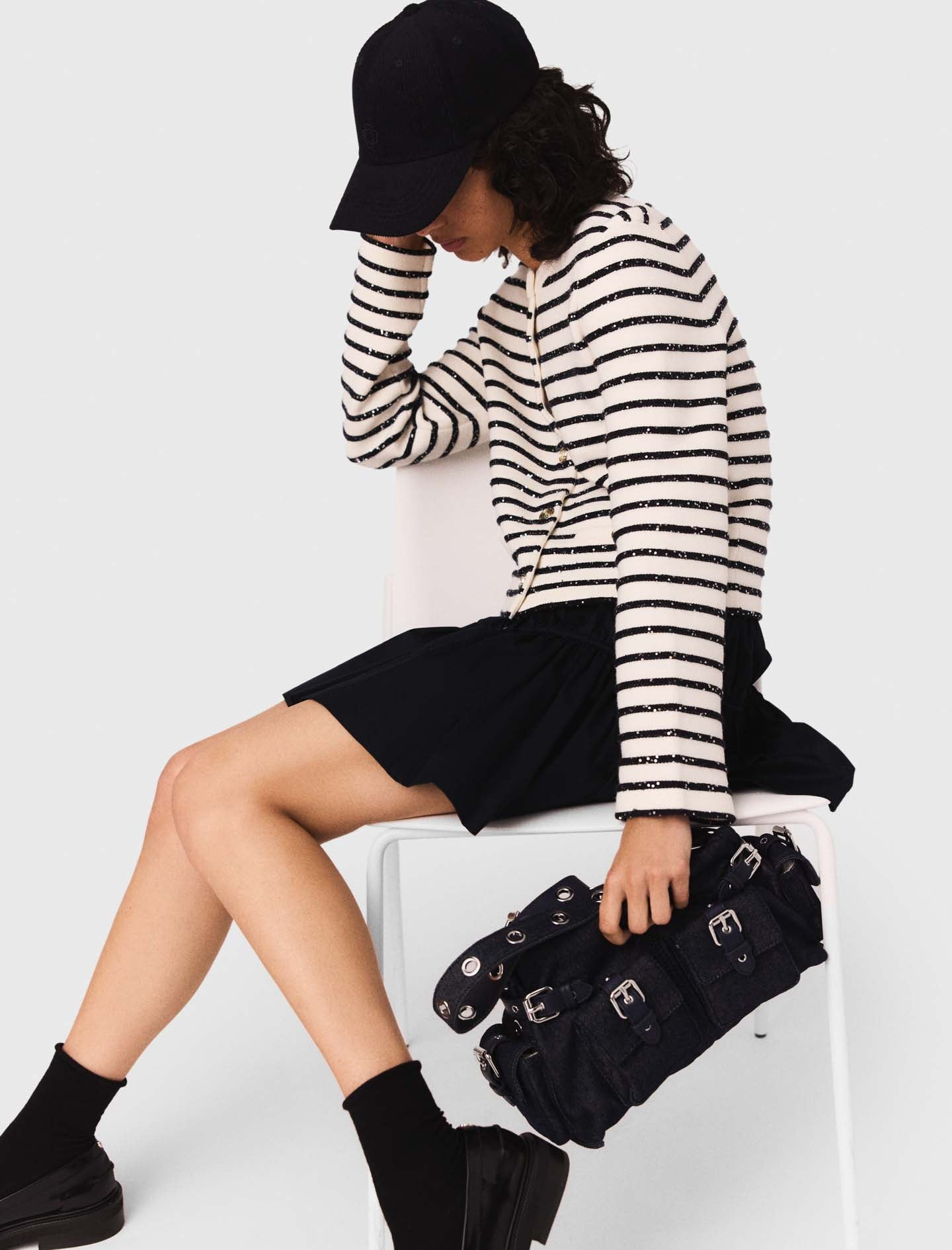 Wool cardigan with snaps