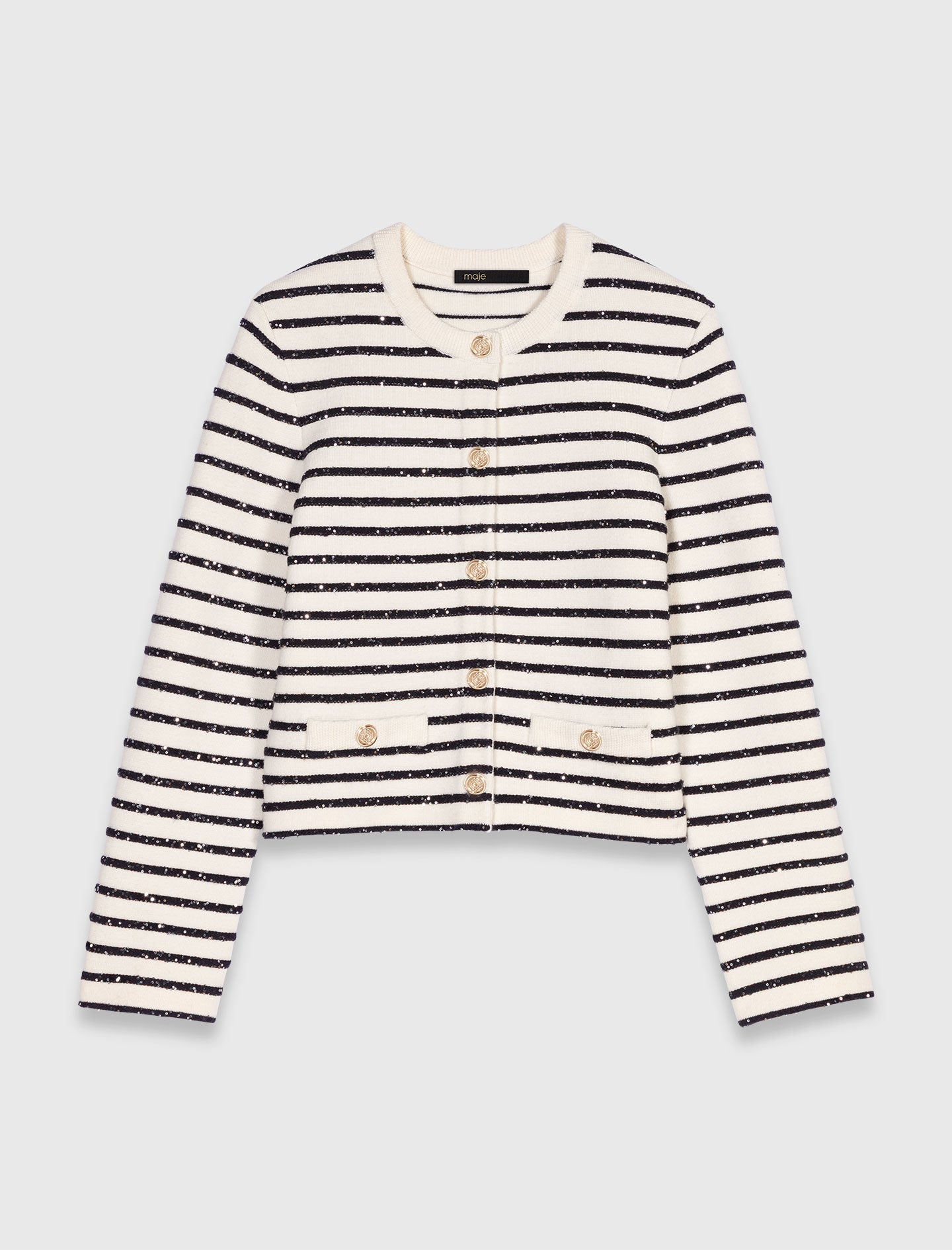 Wool cardigan with snaps