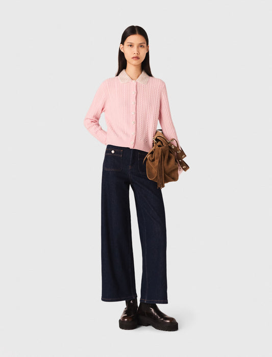 Cardigan with removable collar