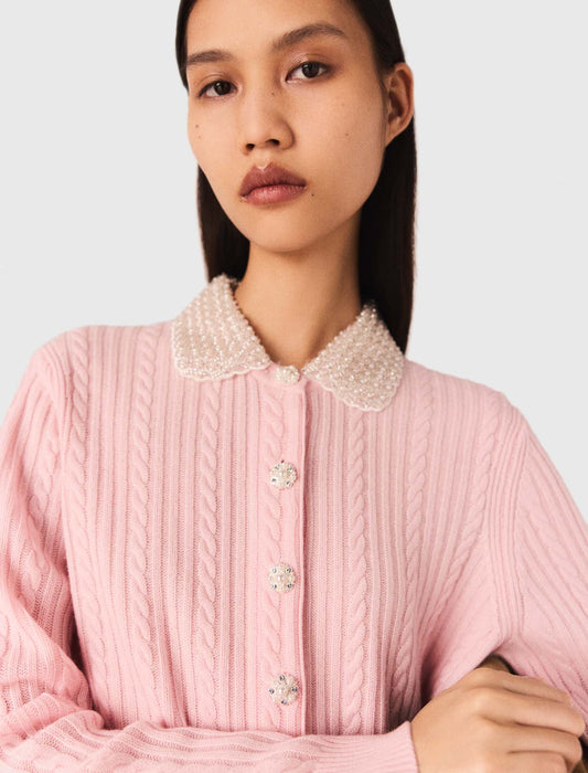 Cardigan with removable collar