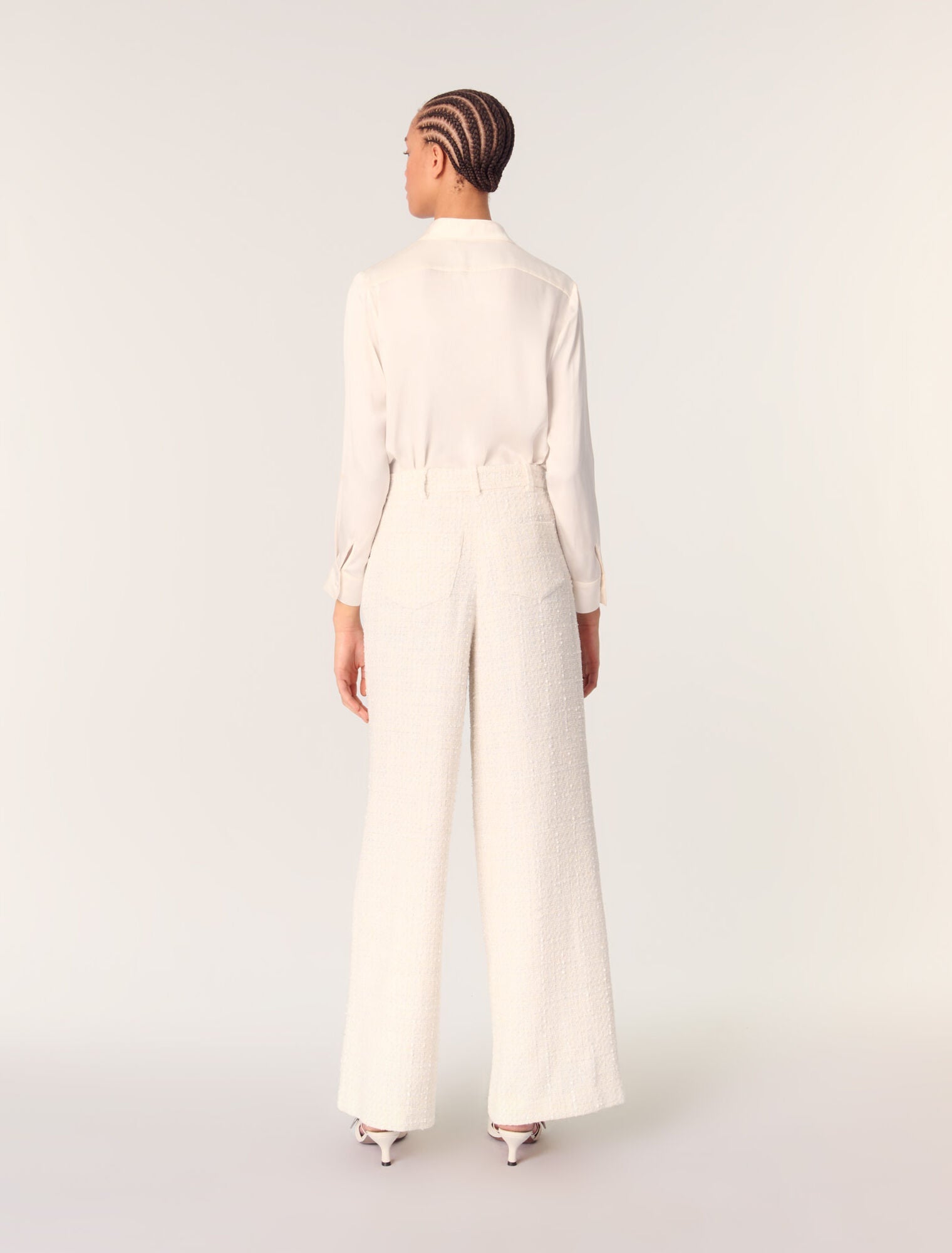 White-Silk satin shirt