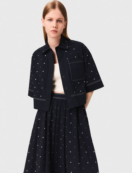 Cropped shirt with studs