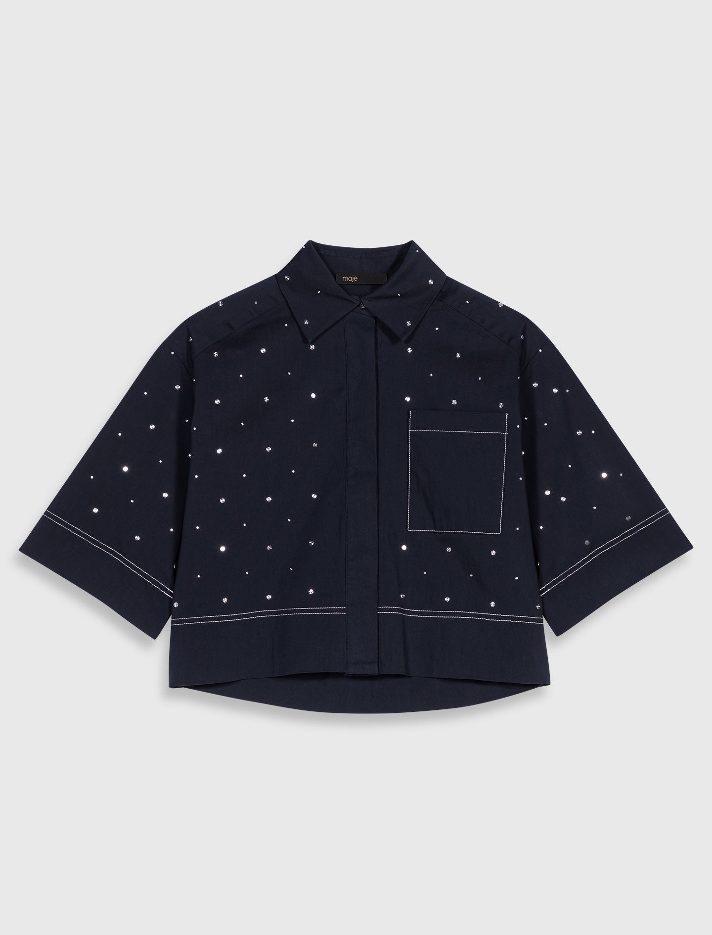 Cropped shirt with studs