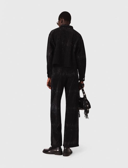 mfpcm00686 rhinestone denim shirt black