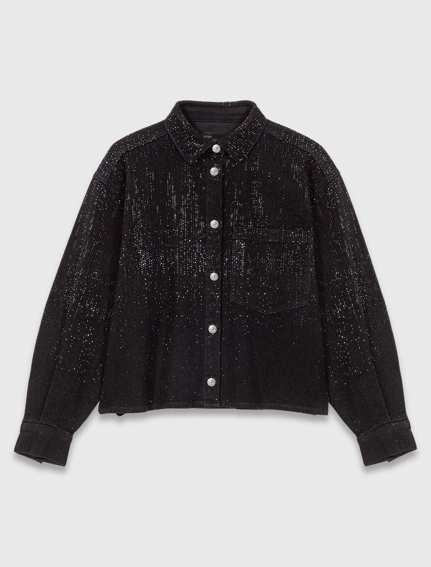 mfpcm00686 rhinestone denim shirt black