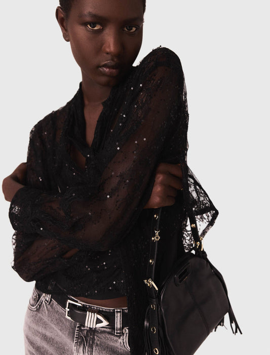 mfpcm00698 lace pussy bow shirt black