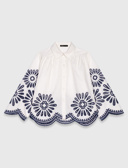 Crochet shirt White/Navy