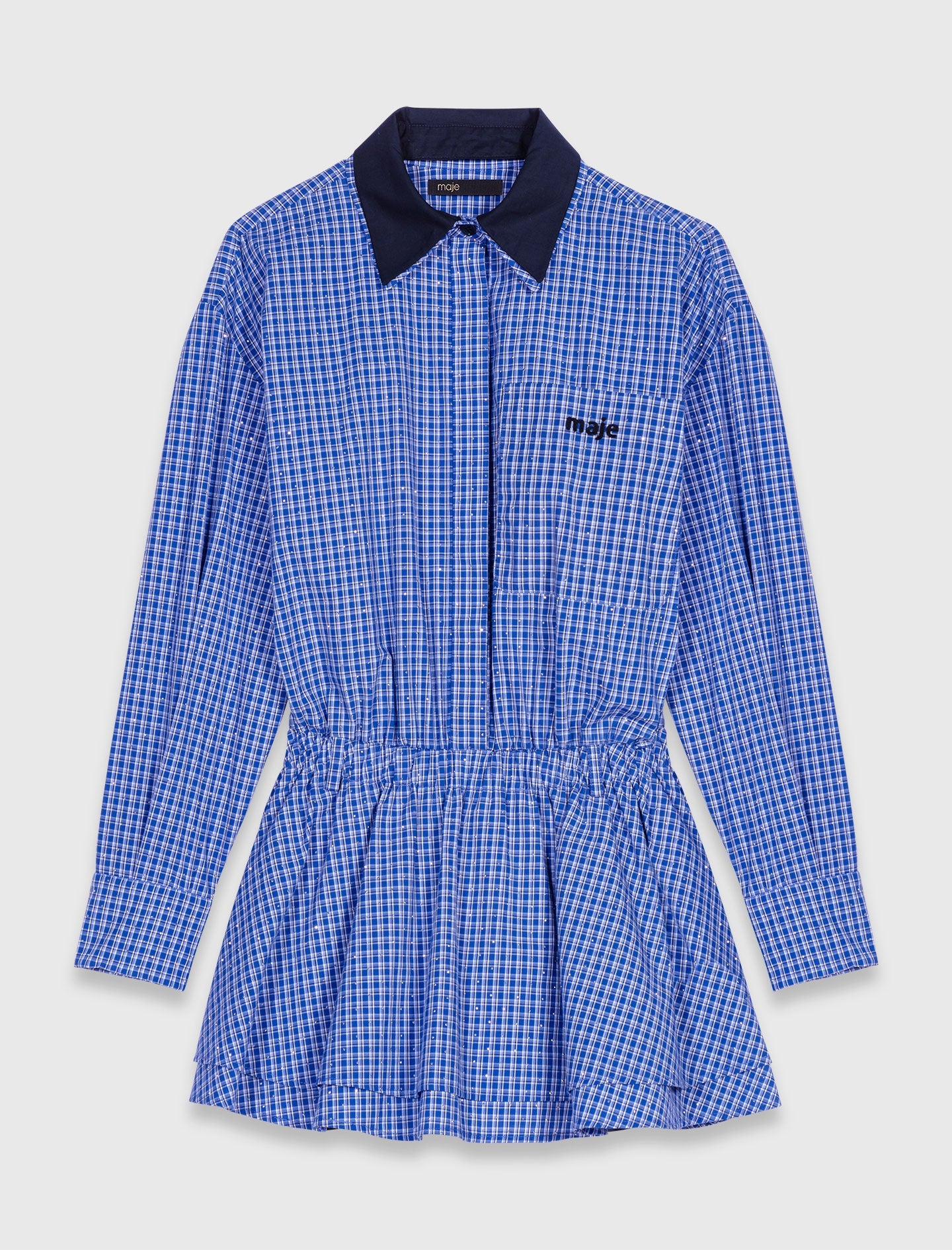 Stretch cotton rhinestone suit