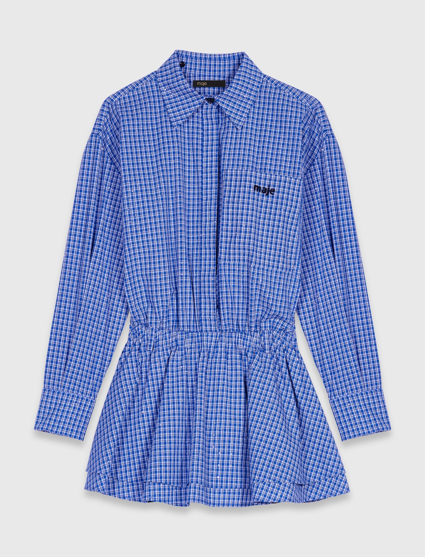 Stretch cotton rhinestone suit