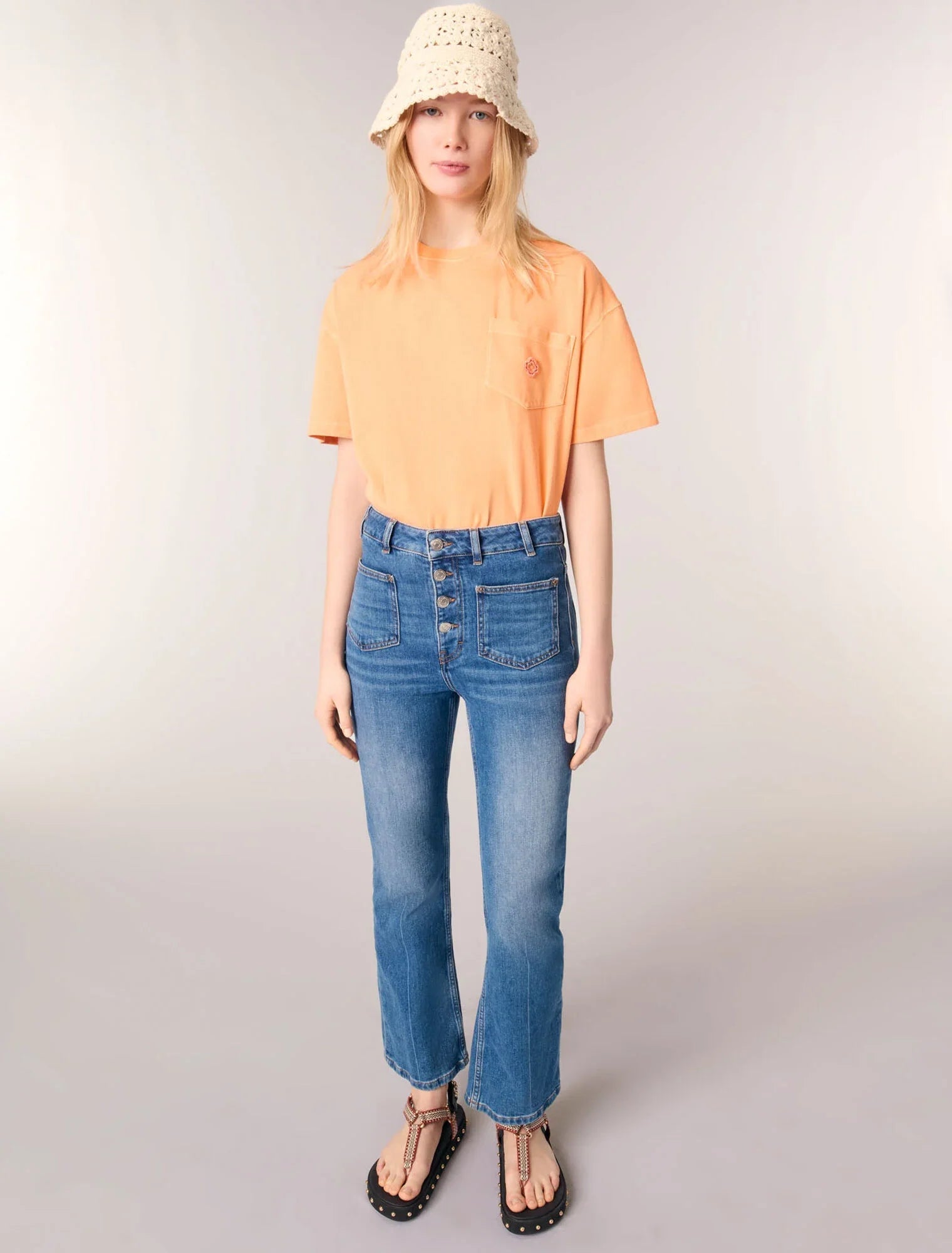 Blue-Denim jeans with pockets