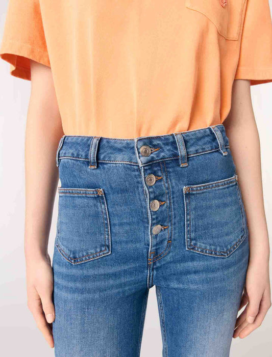 Blue-Denim jeans with pockets
