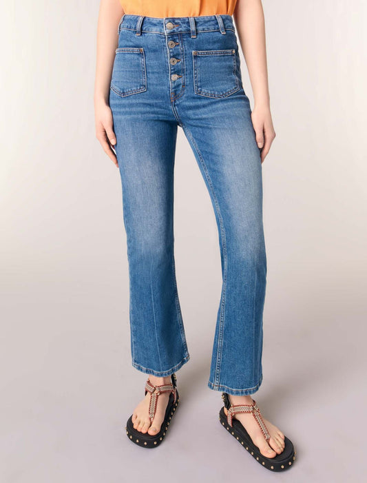 Blue-Denim jeans with pockets