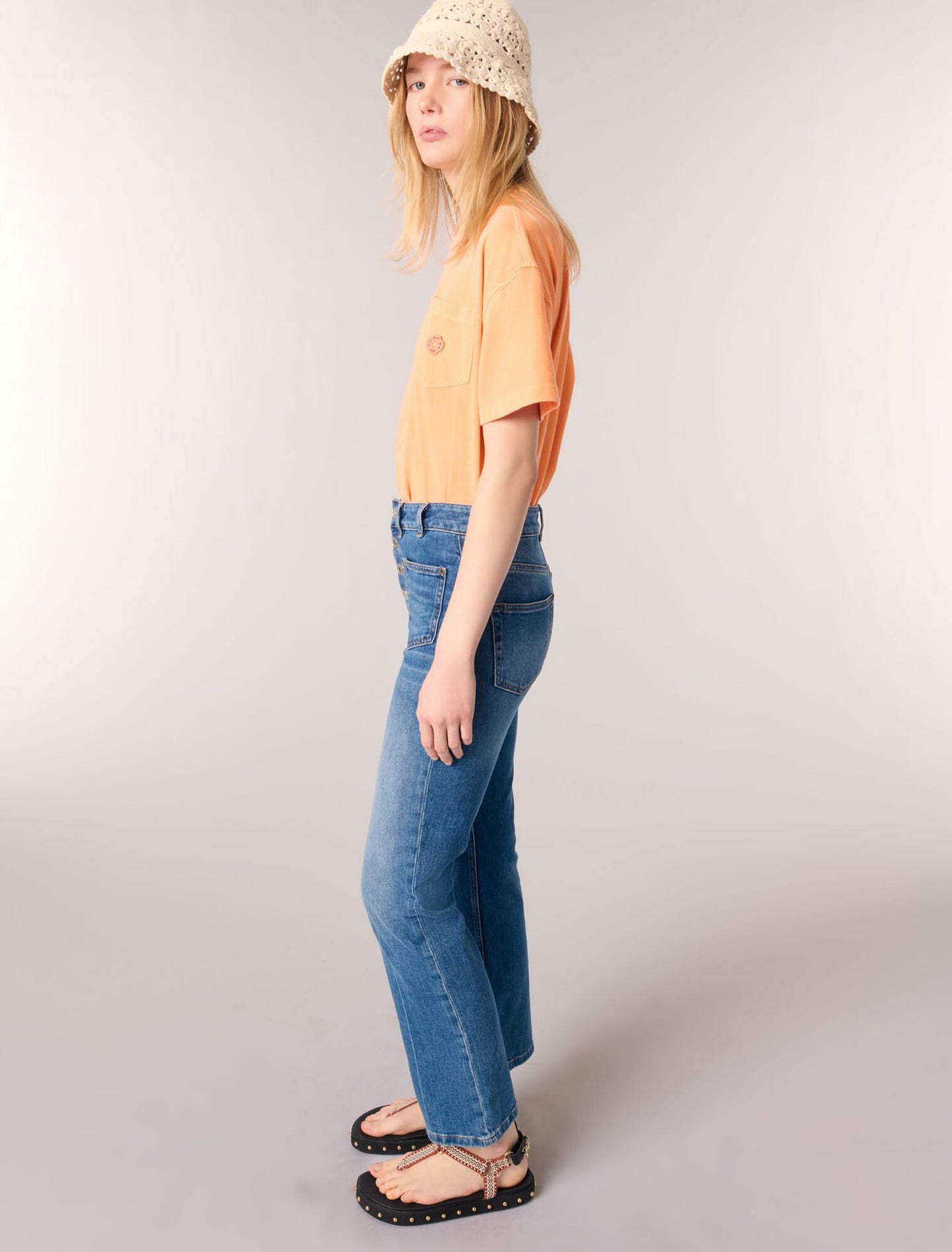 Blue-Denim jeans with pockets