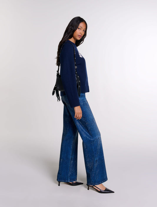 Blue   Rhinestone jeans