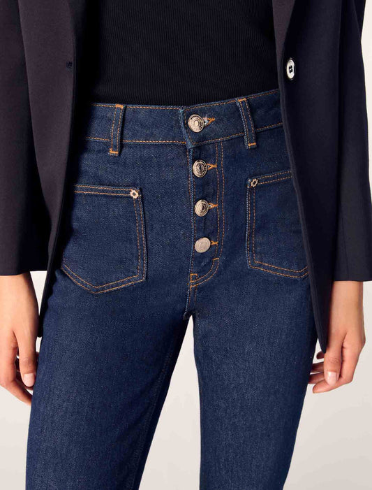 Dark Blue-Denim jeans with pockets
